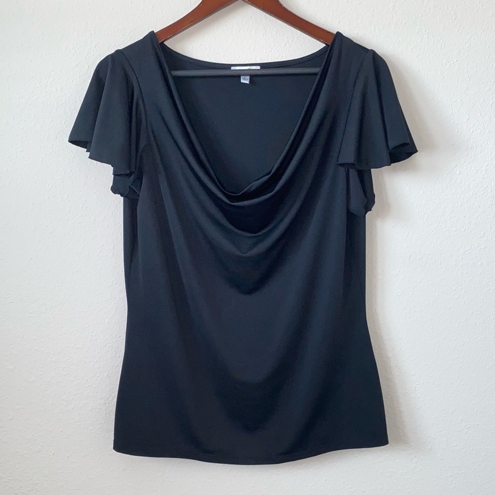 Cache Drop Neck Flutter Sleeve Blouse Large - image 1